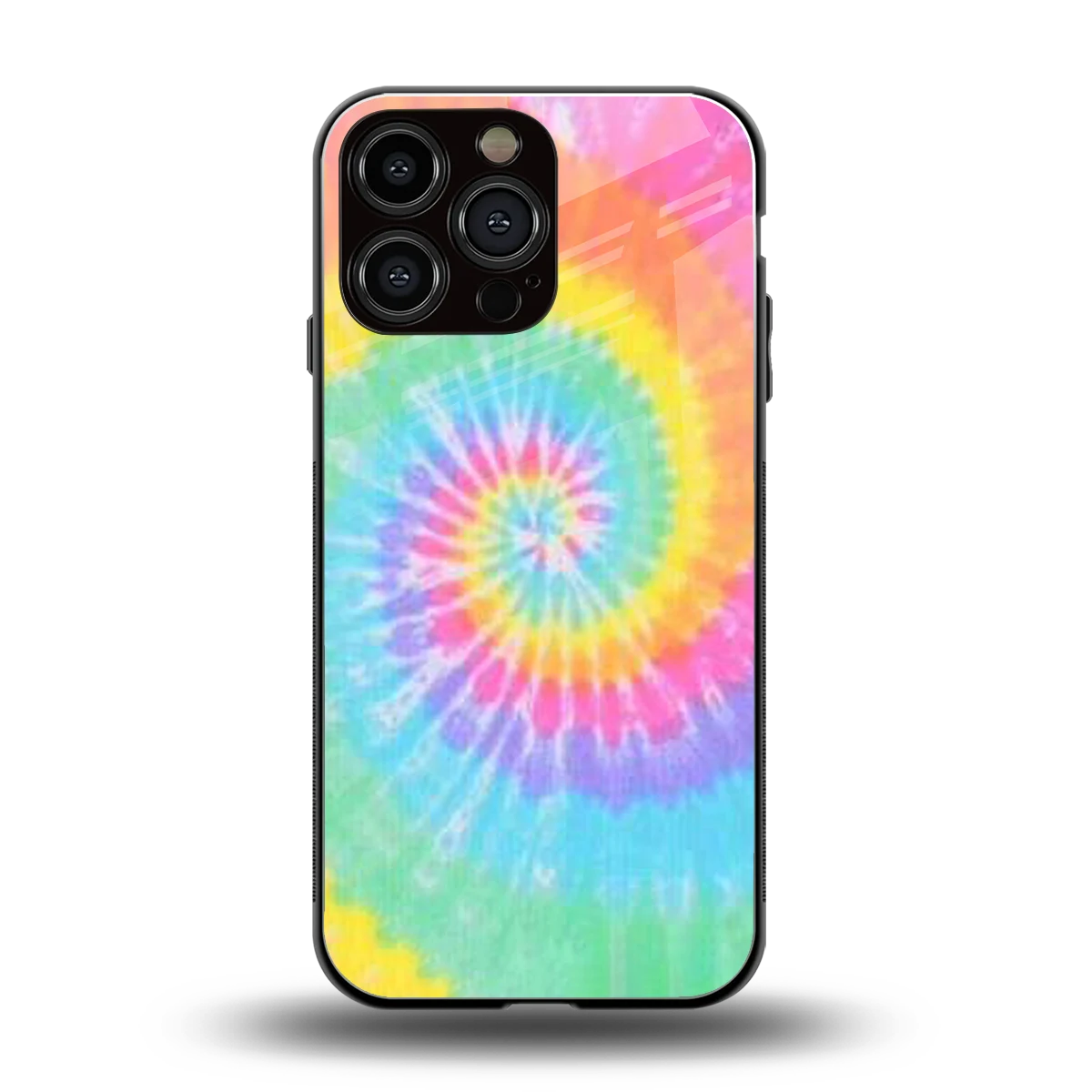 Rainbow back phone cover | glass case for iphone 16 pro max