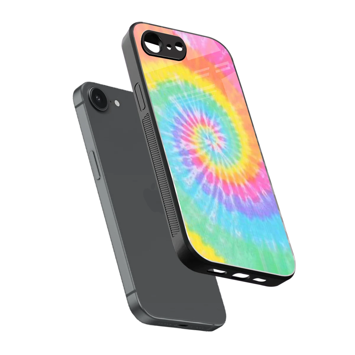 Rainbow sleek iphone 16e cover with tempered glass back and TPU edges