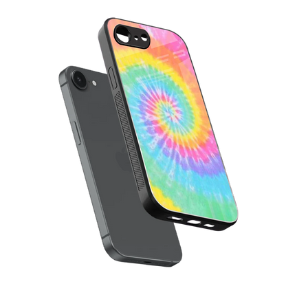 Rainbow sleek iphone 16e cover with tempered glass back and TPU edges