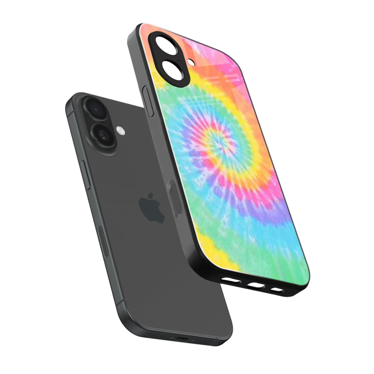 Rainbow sleek iphone 17 cover with tempered glass back and TPU edges