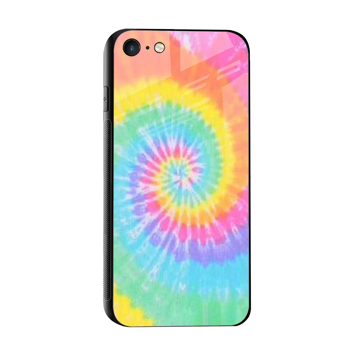 Rainbow sleek iphone 7 cover with tempered glass back and TPU edges