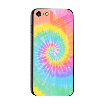 Rainbow sleek iphone 7 cover with tempered glass back and TPU edges