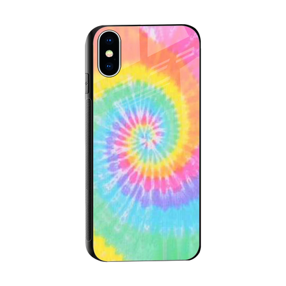 Rainbow sleek iphone xs cover with tempered glass back and TPU edges
