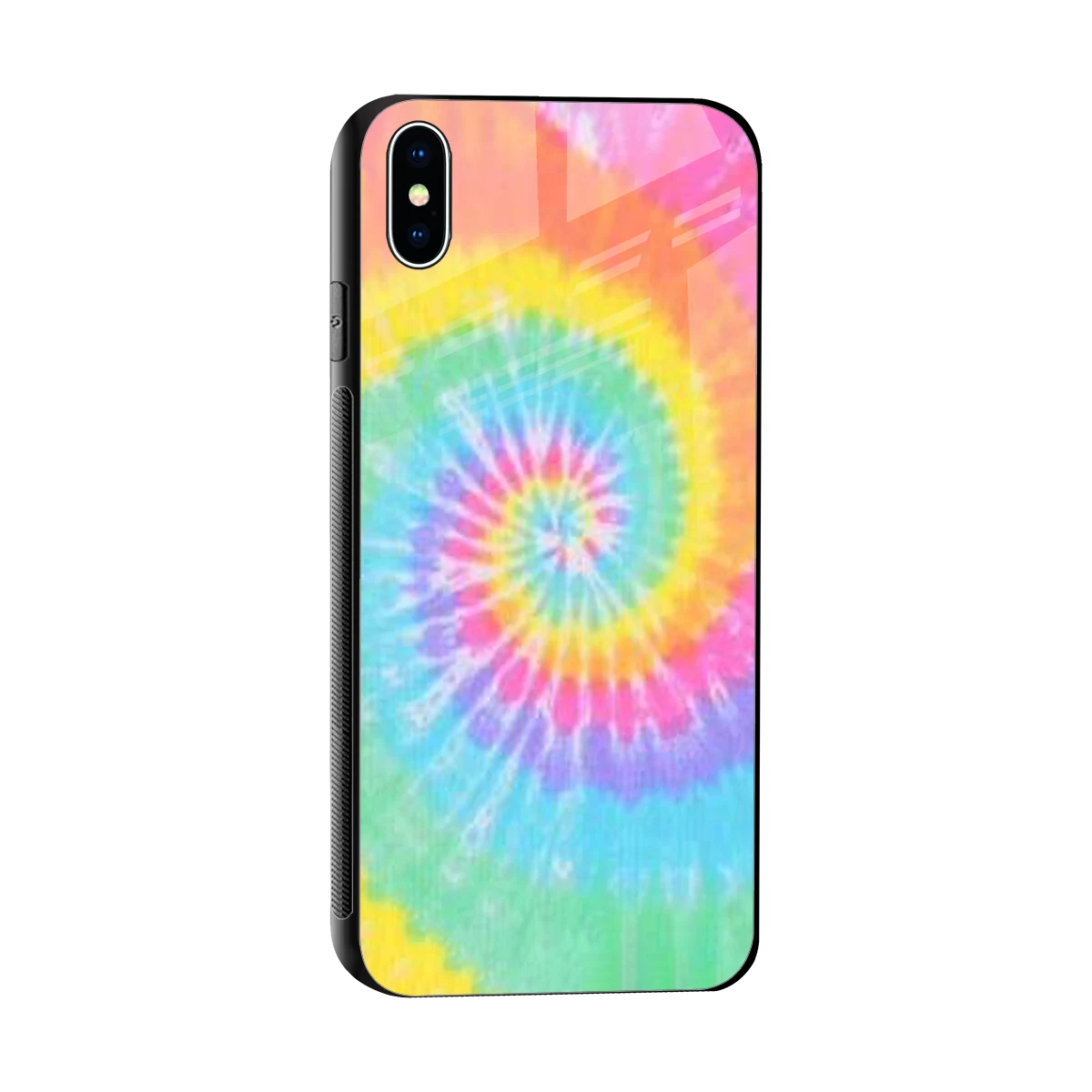 Rainbow sleek iphone xs max cover with tempered glass back and TPU edges