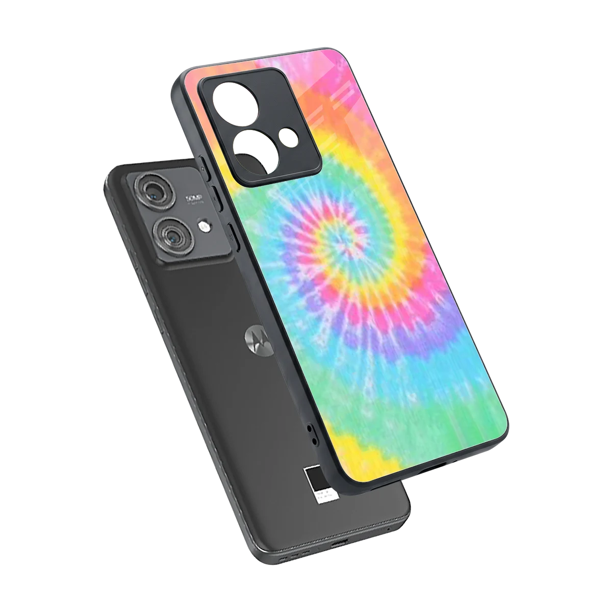 Rainbow sleek motorola edge 40 neo 5g cover with tempered glass back and TPU edges