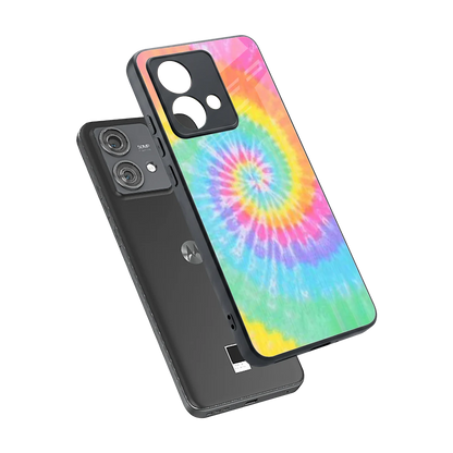 Rainbow sleek motorola edge 40 neo 5g cover with tempered glass back and TPU edges