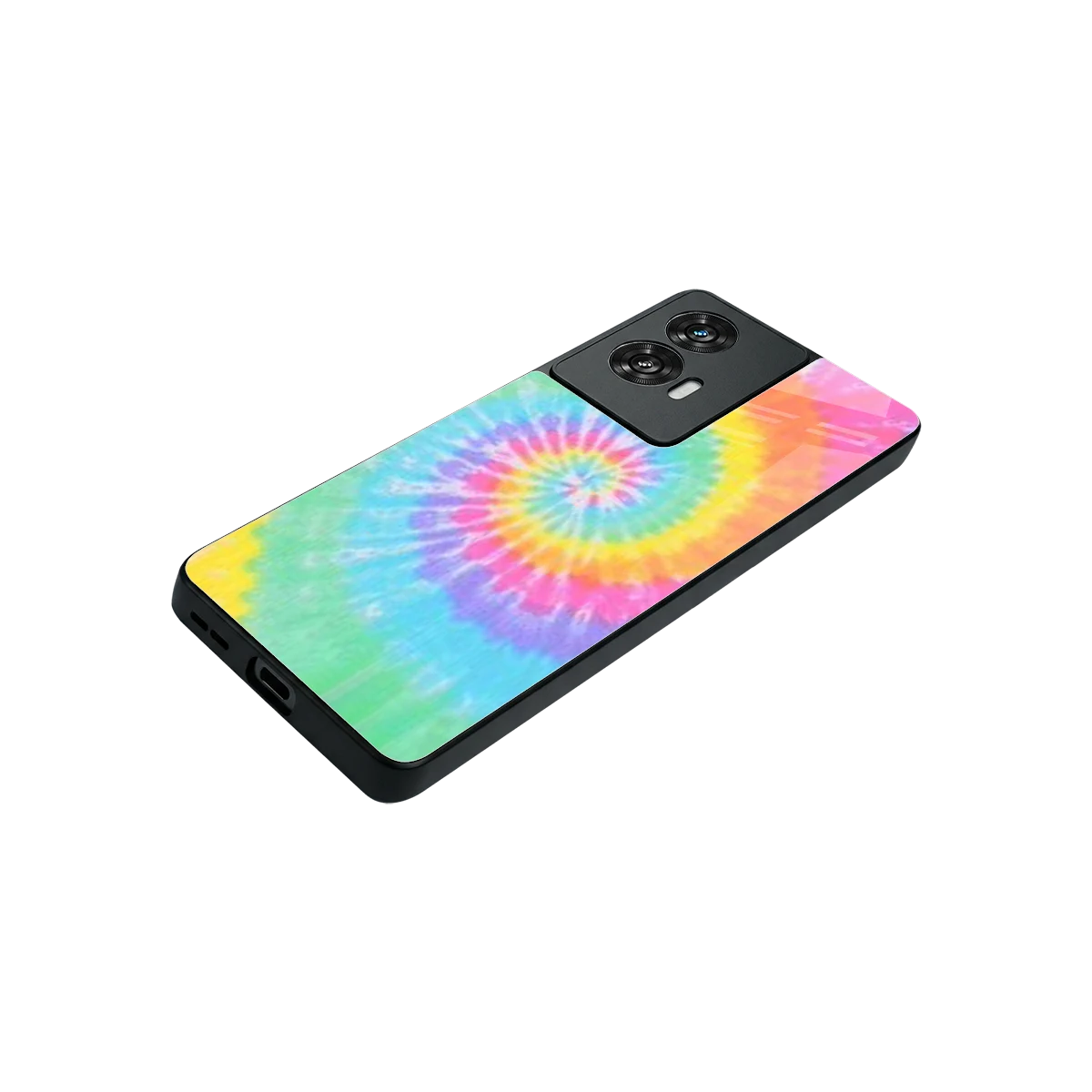 Rainbow stylish phone case for motorola edge 50 fusion | glossy glass and slim fit