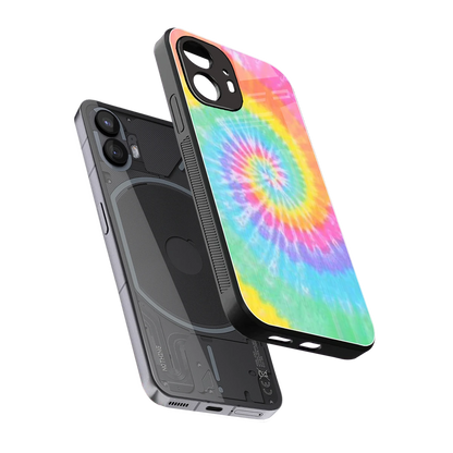 Rainbow sleek nothing phone 2 cover with tempered glass back and TPU edges
