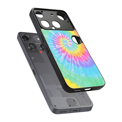 Rainbow sleek nothing phone 3 cover with tempered glass back and TPU edges