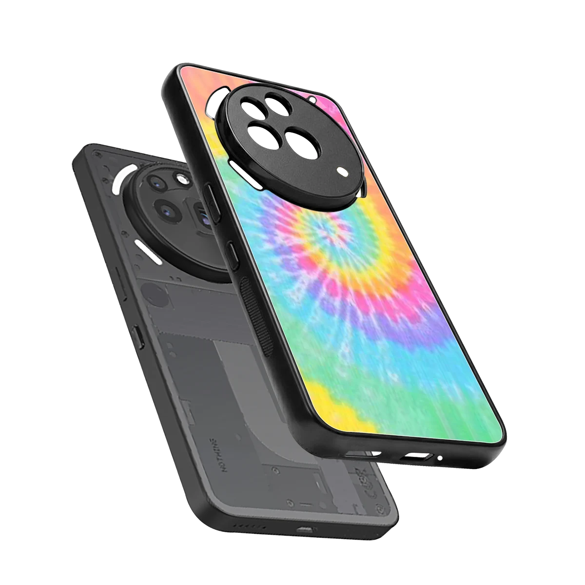 Rainbow sleek nothing phone 3a pro cover with tempered glass back and TPU edges