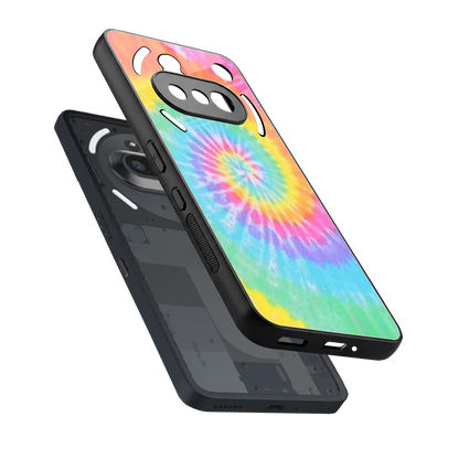 Rainbow sleek nothing phone 3a cover with tempered glass back and TPU edges
