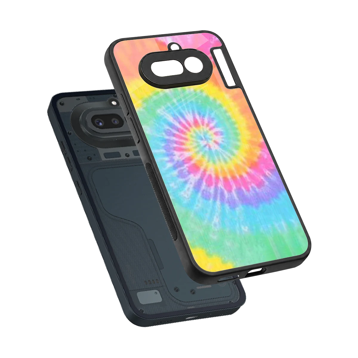 Rainbow sleek nothing phone 4a cover with tempered glass back and TPU edges
