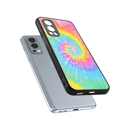 Rainbow sleek oneplus nord 2 cover with tempered glass back and TPU edges