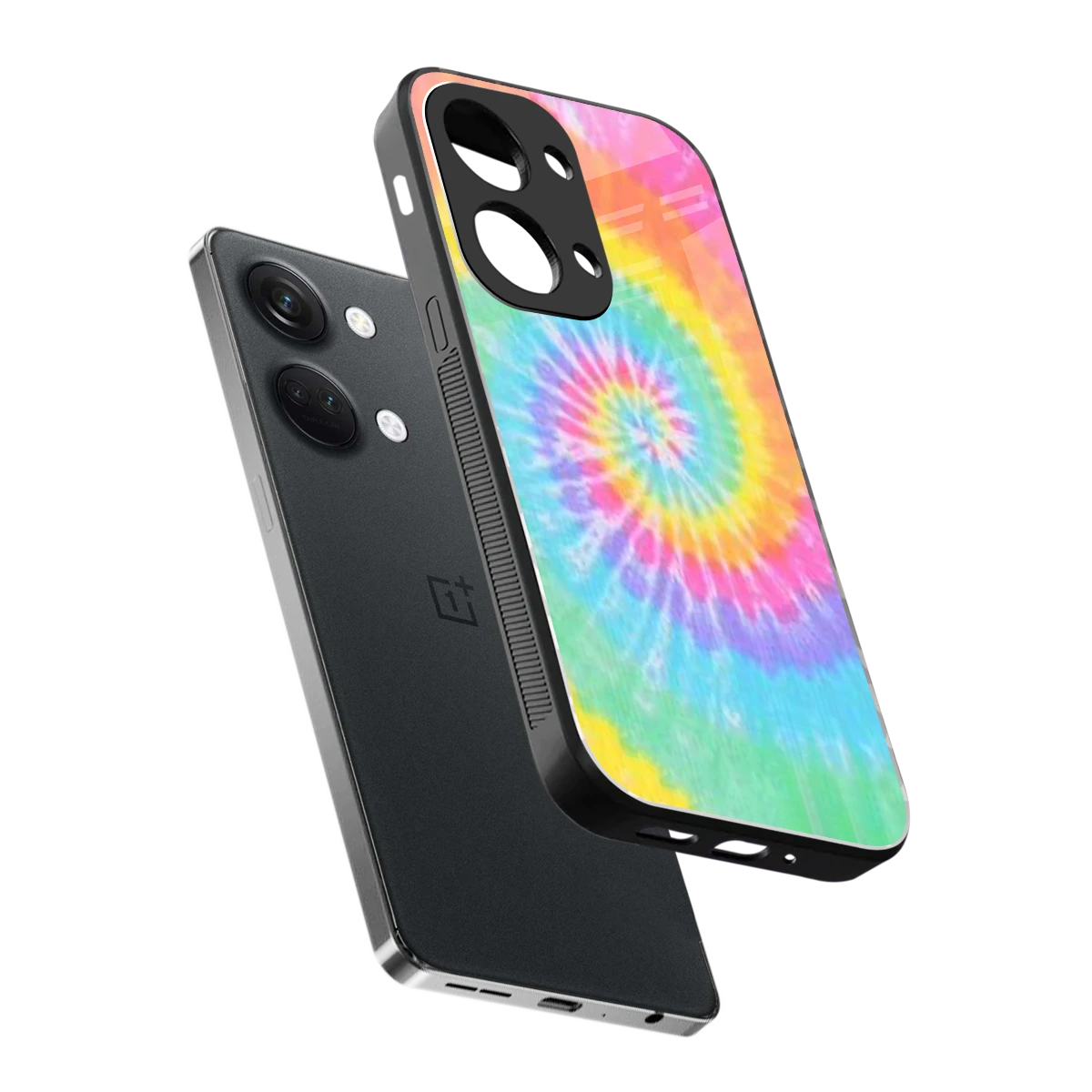 Rainbow sleek oneplus nord 3 cover with tempered glass back and TPU edges