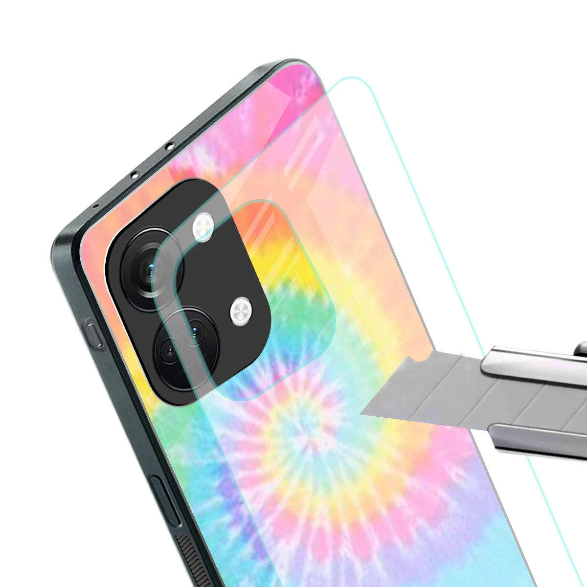 Rainbow stylish phone case for oneplus nord 3 | glossy glass and slim fit