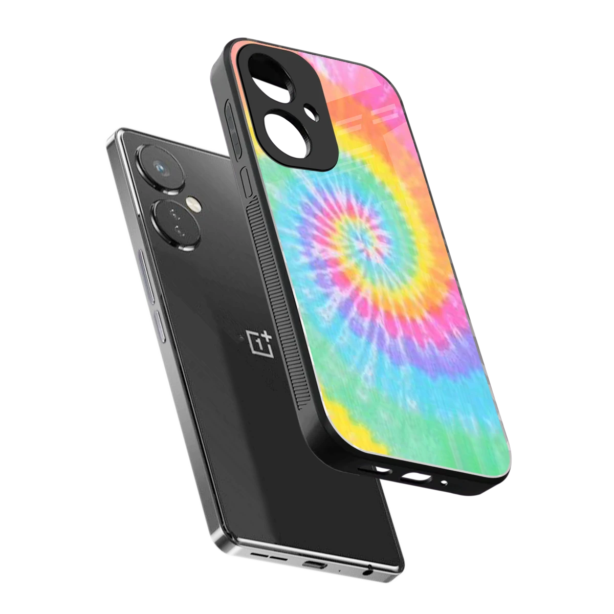 Rainbow sleek oneplus nord ce 3 cover with tempered glass back and TPU edges