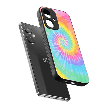 Rainbow sleek oneplus nord ce 3 cover with tempered glass back and TPU edges