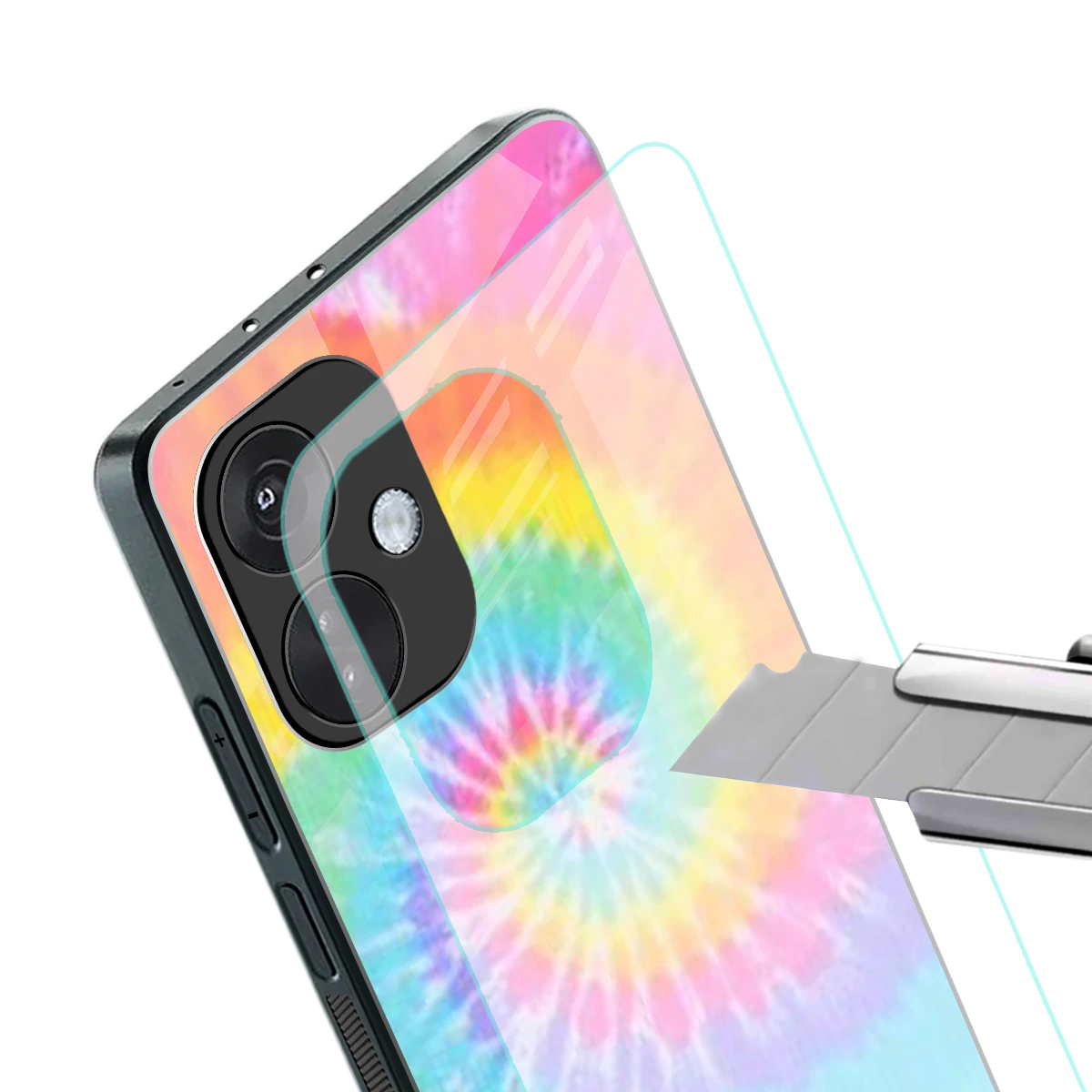 Rainbow stylish phone case for oneplus nord ce 3 | glossy glass and slim fit