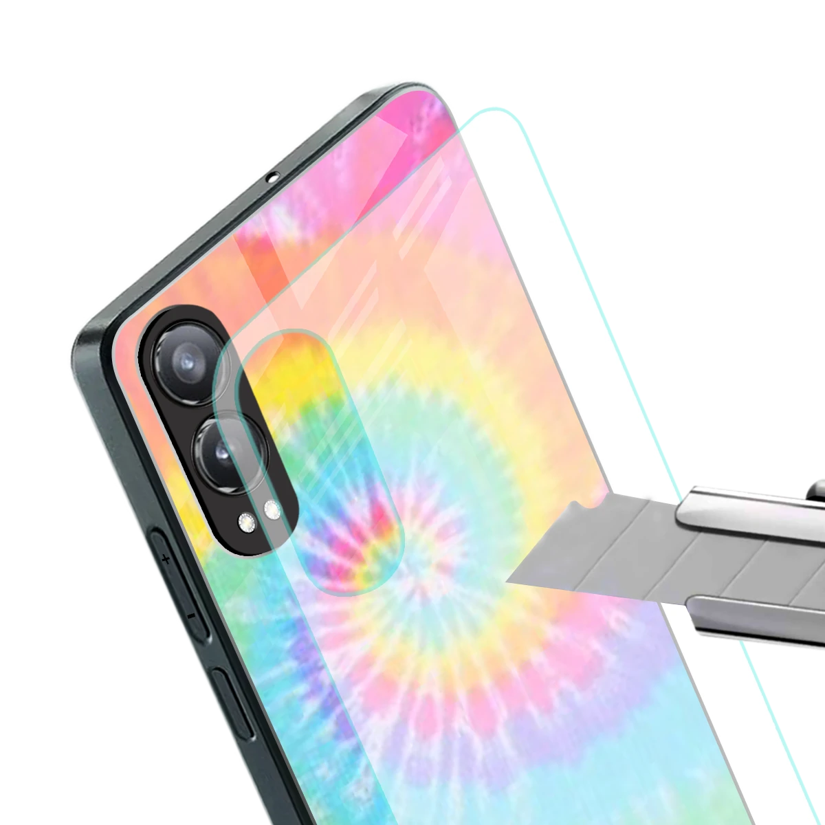 Rainbow stylish phone case for oneplus nord ce 4 lite | glossy glass and slim fit