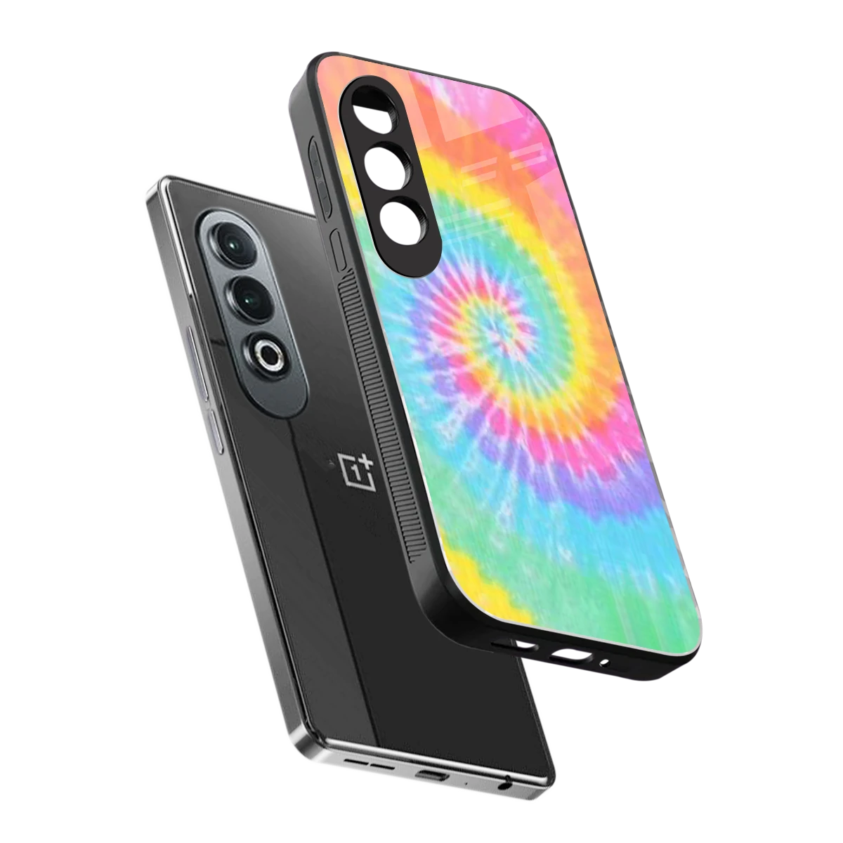 Rainbow sleek oneplus nord ce 4 cover with tempered glass back and TPU edges