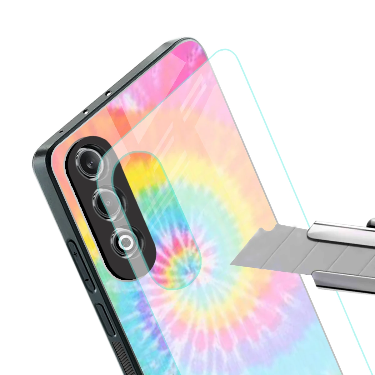 Rainbow stylish phone case for oneplus nord ce 4 | glossy glass and slim fit