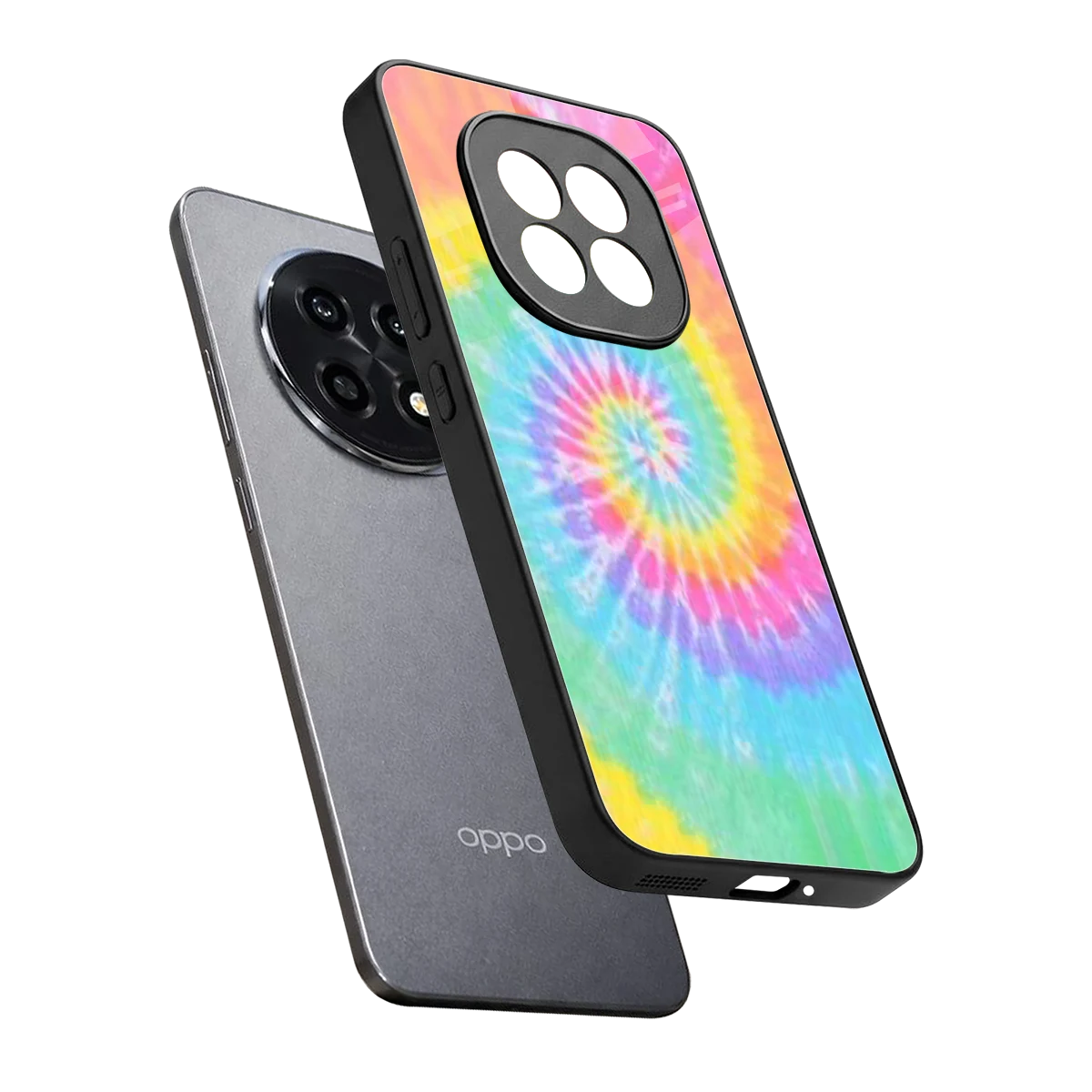 Rainbow sleek oppo f29 pro 5g cover with tempered glass back and TPU edges