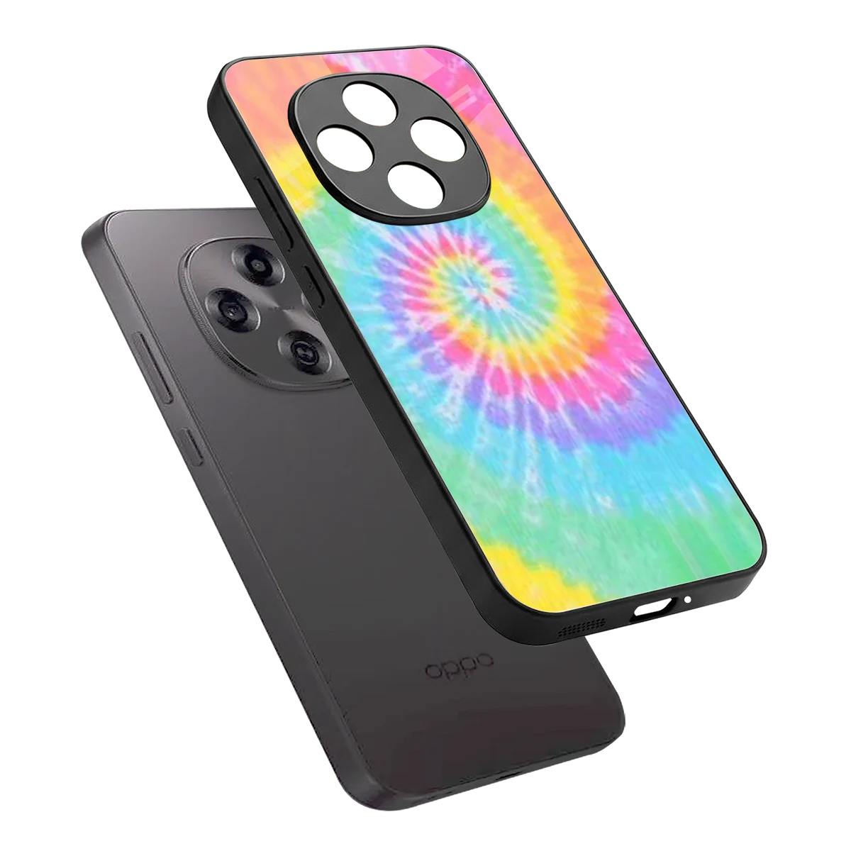 Rainbow sleek oppo f31 pro 5g cover with tempered glass back and TPU edges