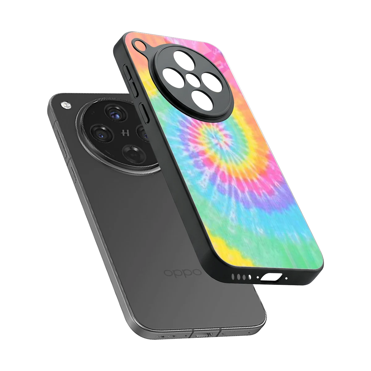 Rainbow sleek oppo find x8 cover with tempered glass back and TPU edges