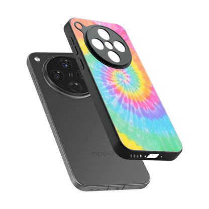 Rainbow sleek oppo find x8 cover with tempered glass back and TPU edges