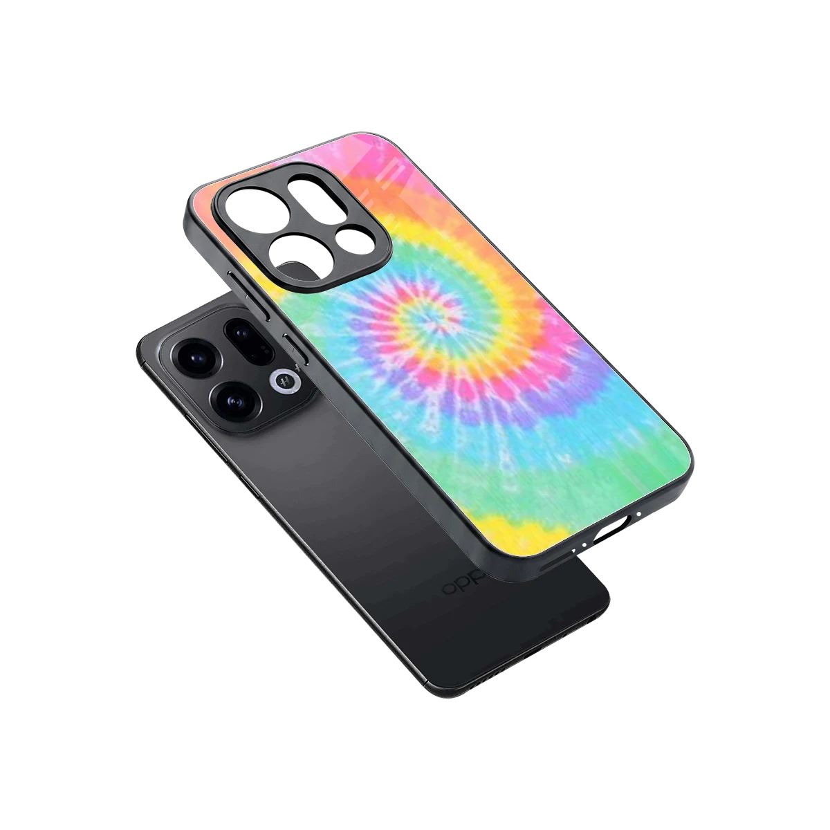 Rainbow sleek oppo find x9 cover with tempered glass back and TPU edges