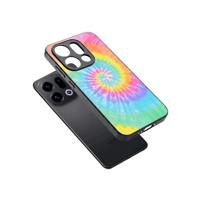 Rainbow sleek oppo find x9 cover with tempered glass back and TPU edges
