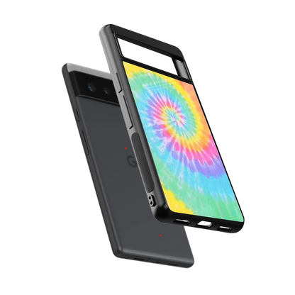 Rainbow sleek google pixel 6 cover with tempered glass back and TPU edges