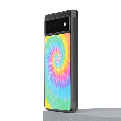 Rainbow stylish phone case for google pixel 6a | glossy glass and slim fit