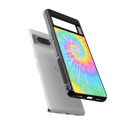 Rainbow sleek google pixel 7 pro cover with tempered glass back and TPU edges