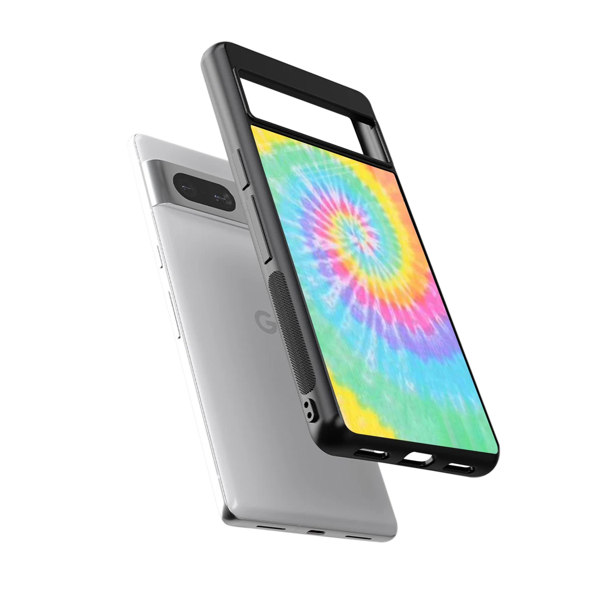 Rainbow sleek google pixel 7 cover with tempered glass back and TPU edges