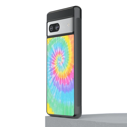 Rainbow stylish phone case for google pixel 7 | glossy glass and slim fit