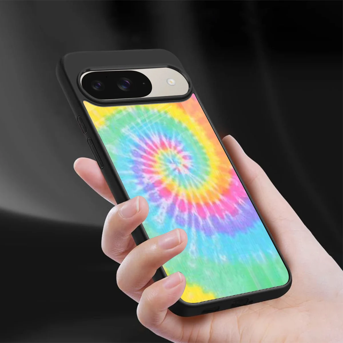 Rainbow sleek google pixel 9 cover with tempered glass back and TPU edges