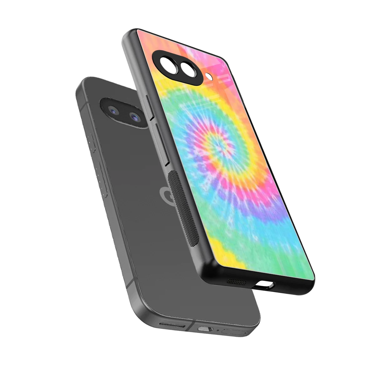 Rainbow sleek google pixel 10a cover with tempered glass back and TPU edges
