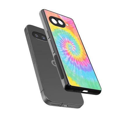 Rainbow sleek google pixel 10a cover with tempered glass back and TPU edges