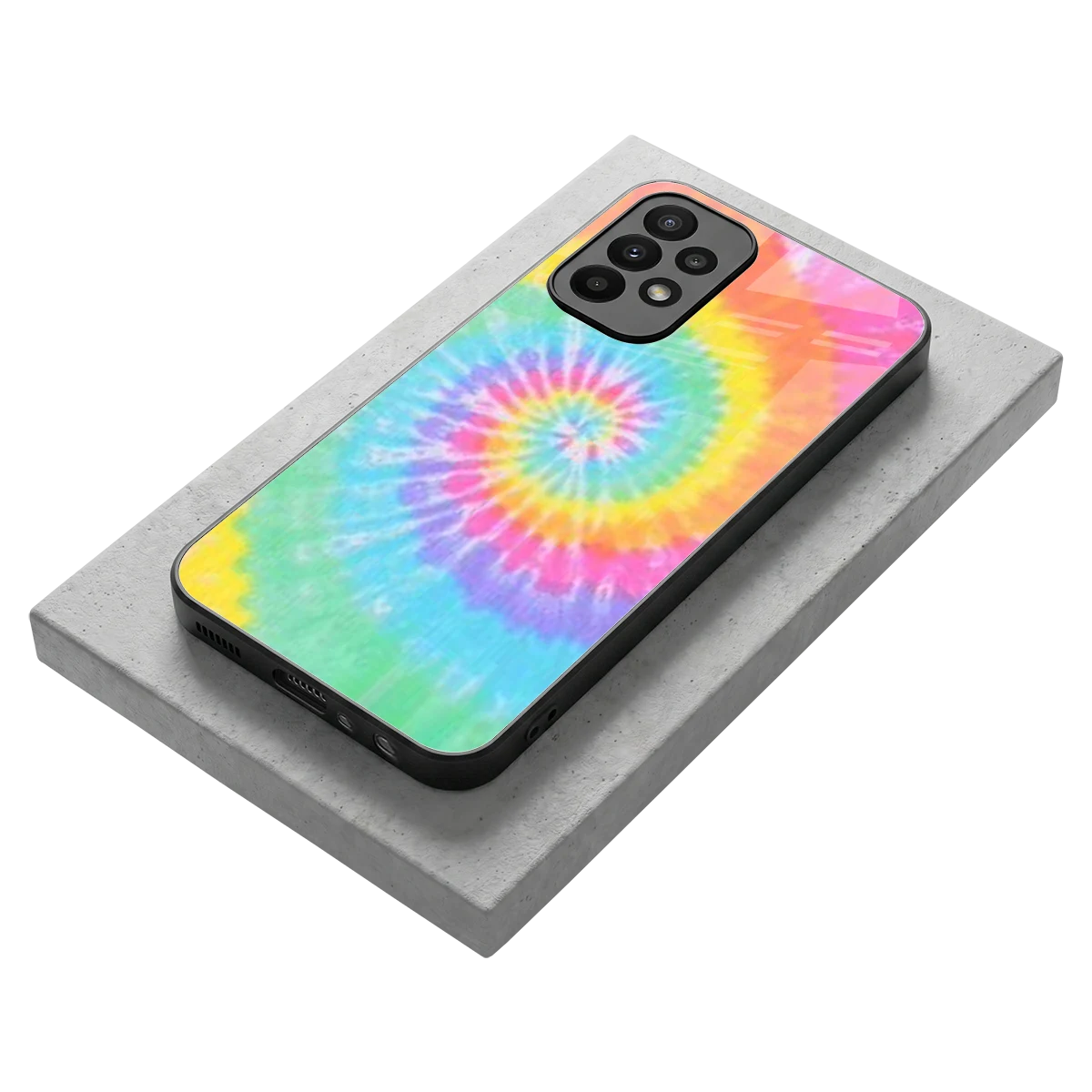 Rainbow stylish phone case for samsung galaxy a23 | glossy glass and slim fit