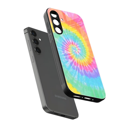 Rainbow sleek samsung galaxy m34 5g cover with tempered glass back and TPU edges