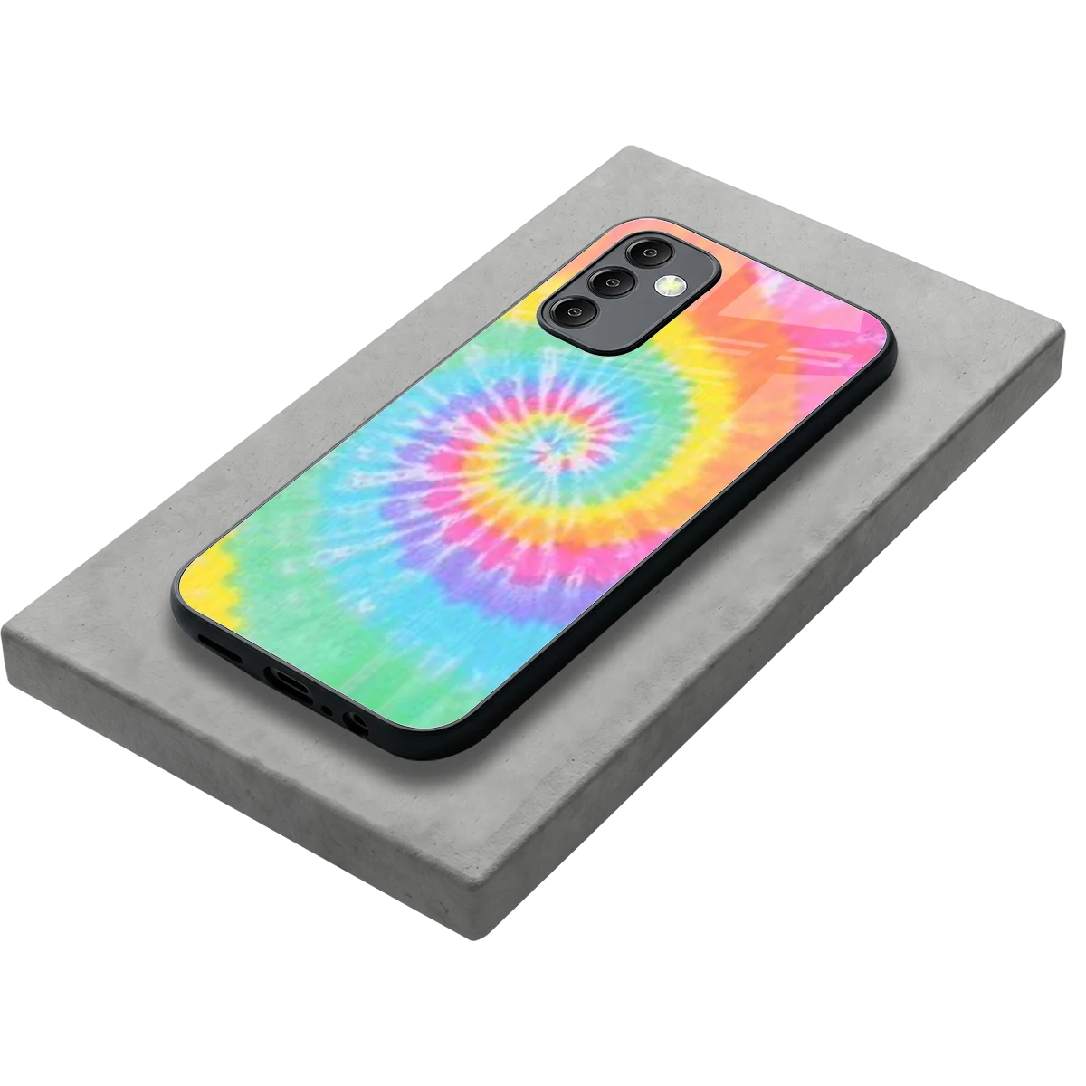 Rainbow stylish phone case for samsung galaxy m14 5g | glossy glass and slim fit