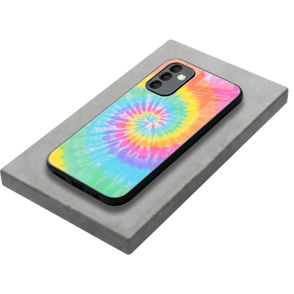Rainbow stylish phone case for samsung galaxy m14 5g | glossy glass and slim fit