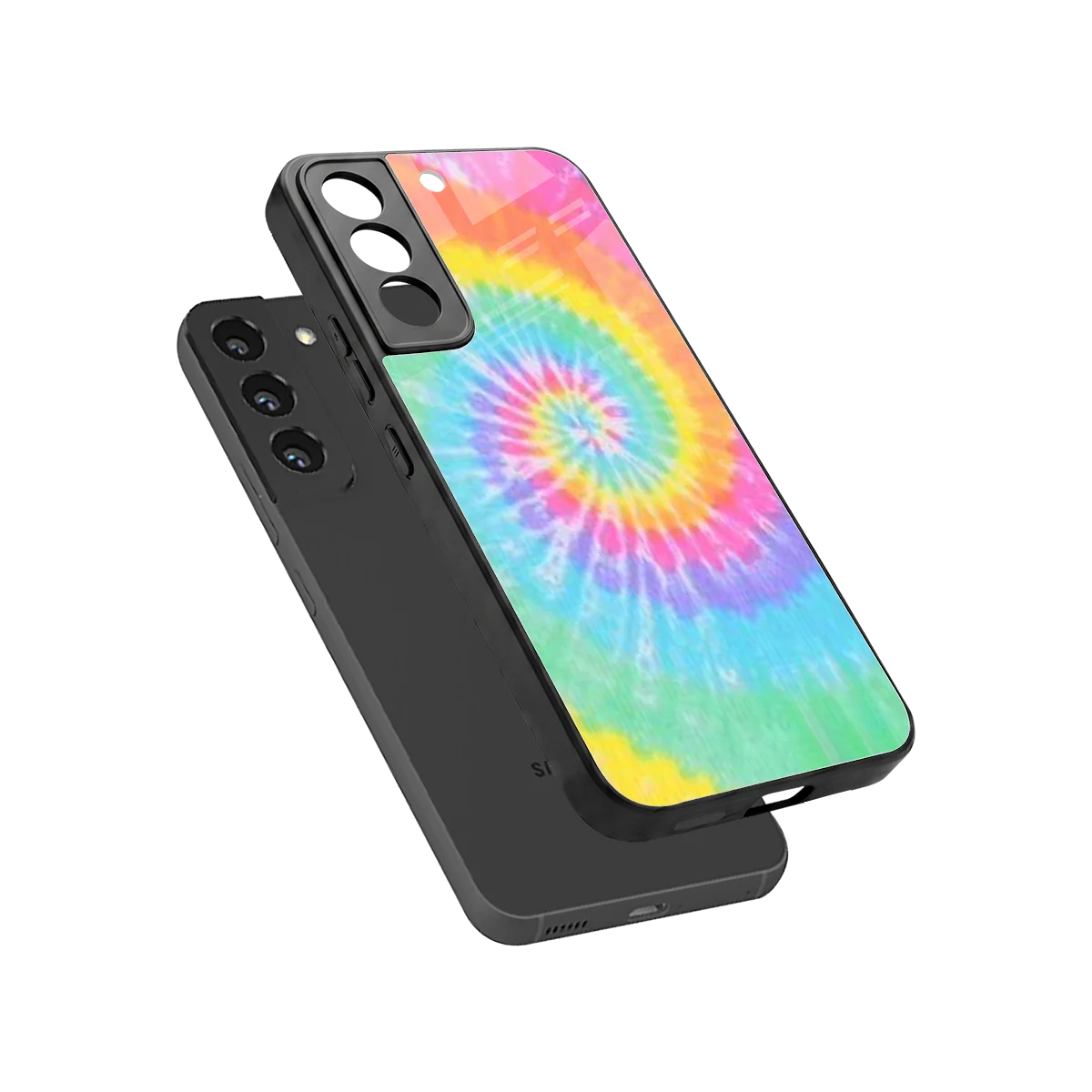 Rainbow sleek samsung galaxy s22 cover with tempered glass back and TPU edges