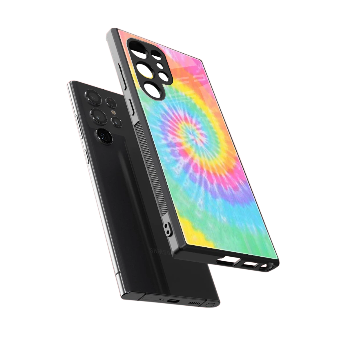 Rainbow sleek samsung galaxy s23 ultra cover with tempered glass back and TPU edges