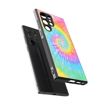 Rainbow sleek samsung galaxy s23 ultra cover with tempered glass back and TPU edges