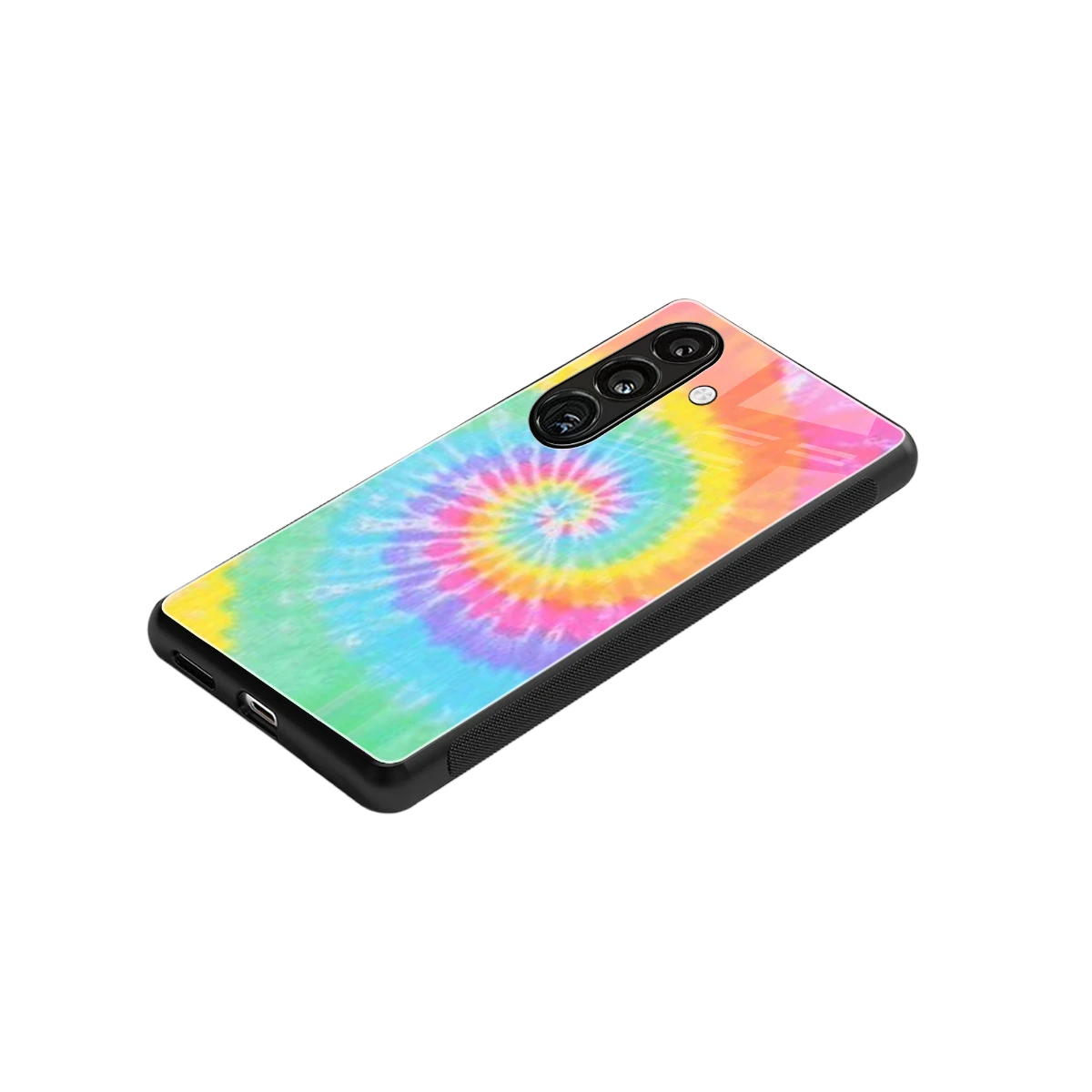 Rainbow stylish phone case for samsung galaxy s23 fe | glossy glass and slim fit