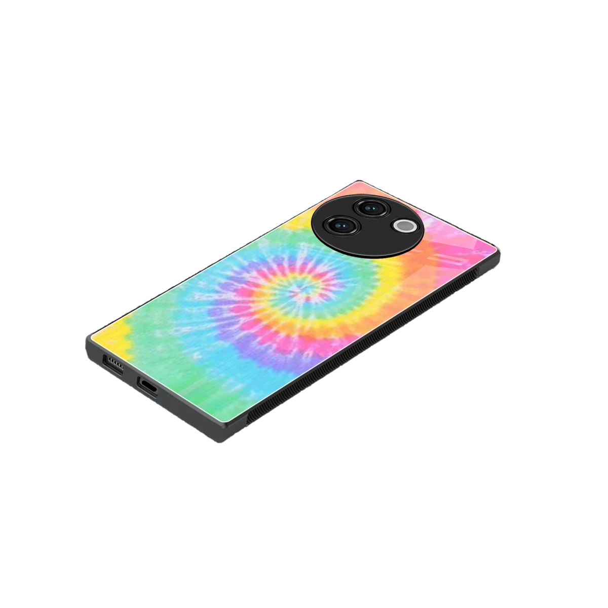 Rainbow stylish phone case for vivo v30e | glossy glass and slim fit