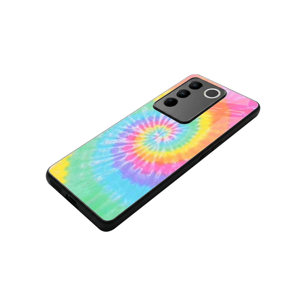Rainbow stylish phone case for vivo v27 5g | glossy glass and slim fit