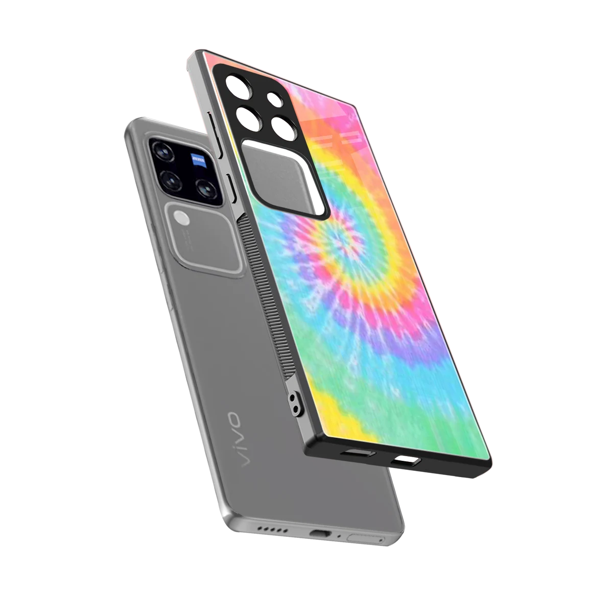 Rainbow sleekvivo v30 pro cover with tempered glass back and TPU edges